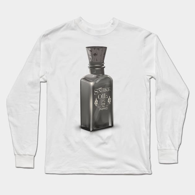 Snake Oil Bottle Long Sleeve T-Shirt by nickemporium1